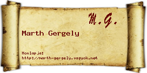 Marth Gergely névjegykártya